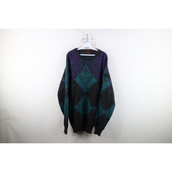Vintage Other - Vintage 90s Coogi Style Mens XL Ed Bassmaster Geometric Wool Blend Knit Sweater